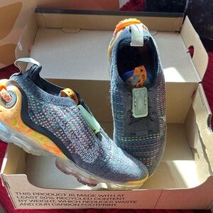 Nike Kids Black and Orange Flyknit Sneakers